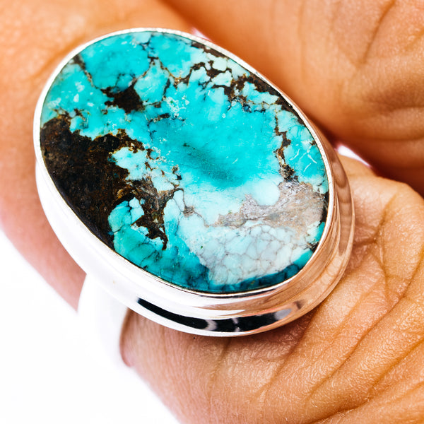 Premium Tibetan Turquoise Ring Size 6.25 (.925 Sterling Silver)