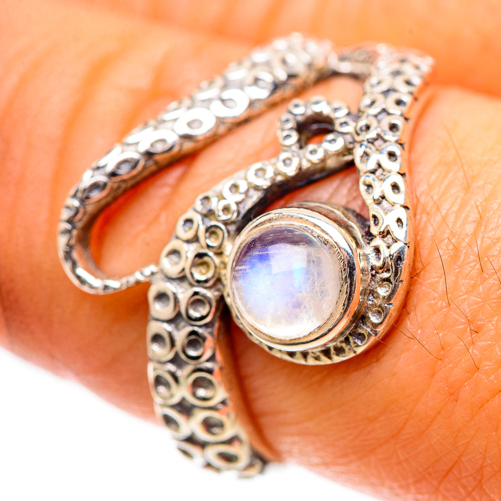 Rainbow Moonstone Ring Size 8 (925 Sterling Silver) RING139062