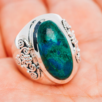 Exclusive Chrysocolla Ring Size 6.75 (.925 Sterling Silver)