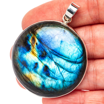 Premium Spectrolite Pendant 2" (.925 Sterling Silver)