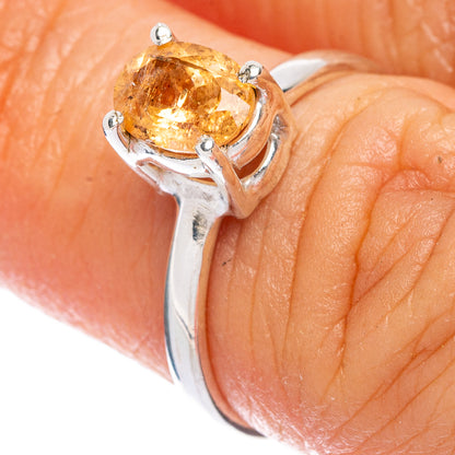 Rare Golden Imperial Topaz Ring Size 6 (925 Sterling Silver) R146592