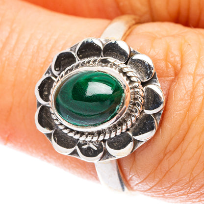Malachite Dainty Ring Size 7 (925 Sterling Silver) R5724
