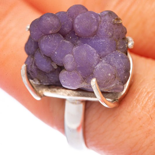 Rare Grape Chalcedony Agate Ring Size 9 (925 Sterling Silver) R1631