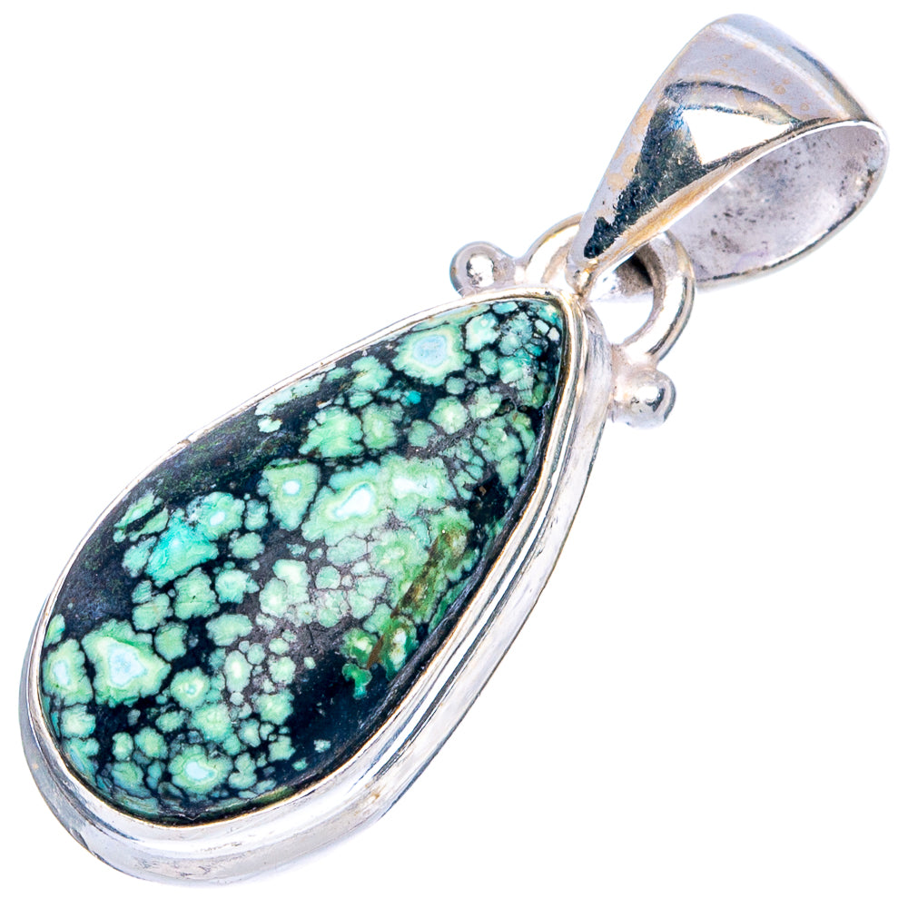 Rare Arizona Spider Web Turquoise Pendant 1 1/4" (925 Sterling Silver) P43314