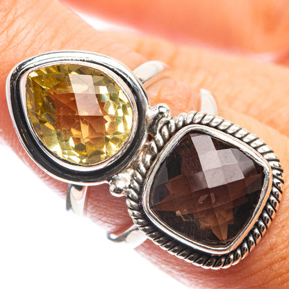 Large Smoky Quartz, Citrine Ring Size 7 (925 Sterling Silver) R143167