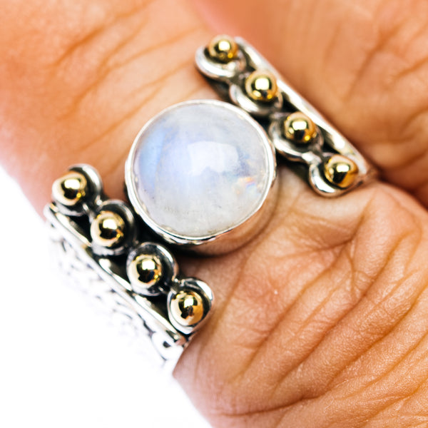 Rainbow Moonstone Ring Size 7.25 (.925 Sterling Silver)