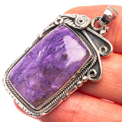 Charoite Pendant 1 3/4" (925 Sterling Silver) P38818