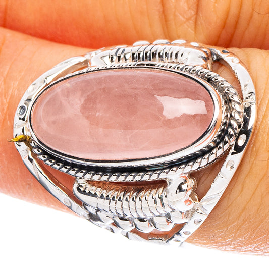 Rose Quartz 925 Sterling Silver Premium Ring Size 7 (925 Sterling Silver) R6548
