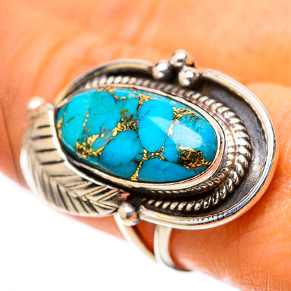 Blue Copper Composite Turquoise 925 Sterling Silver Ring Size 8 (925 Sterling Silver) RING139359
