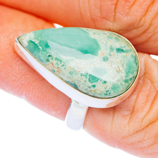 Premium Variscite Ring Size 6.25 Adjustable (.925 Sterling Silver)