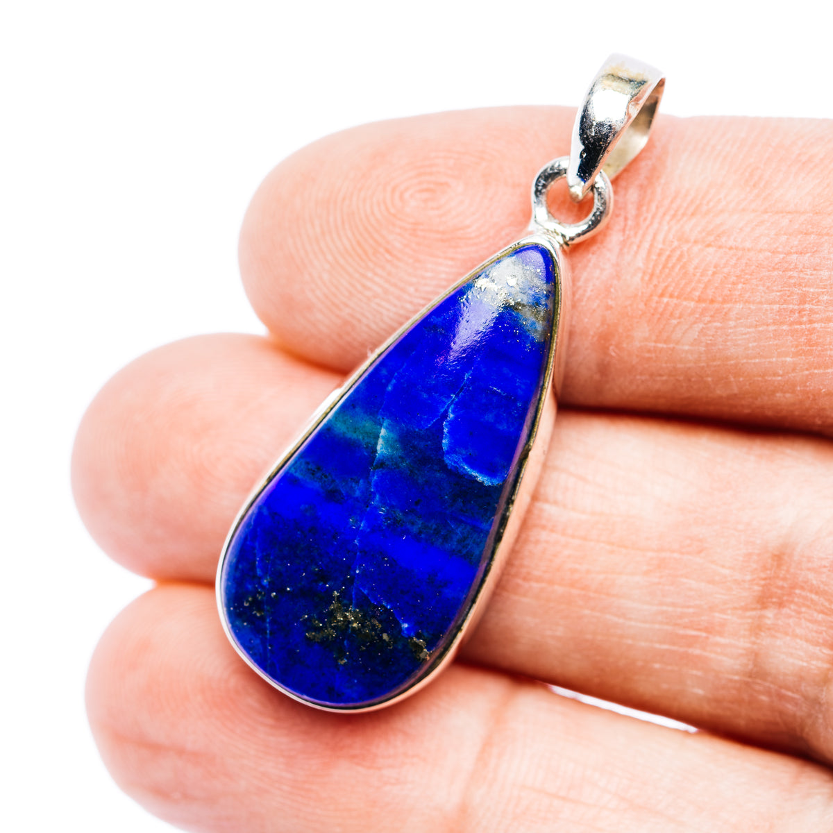 Rare Afghanite Pendant 1 5/8" (.925 Sterling Silver)