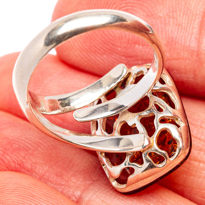 Baltic Amber Ring Size 6 Adjustable (.925 Sterling Silver)