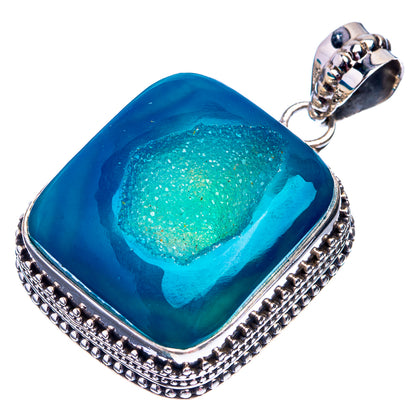 Chalcedony Druzy Pendant 1 5/8" (925 Sterling Silver) P38805