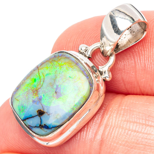 Rare Sterling Opal Pendant 1 1/8" (925 Sterling Silver) P42972