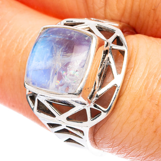 Rainbow Moonstone Ring Size 7 (925 Sterling Silver) R4739