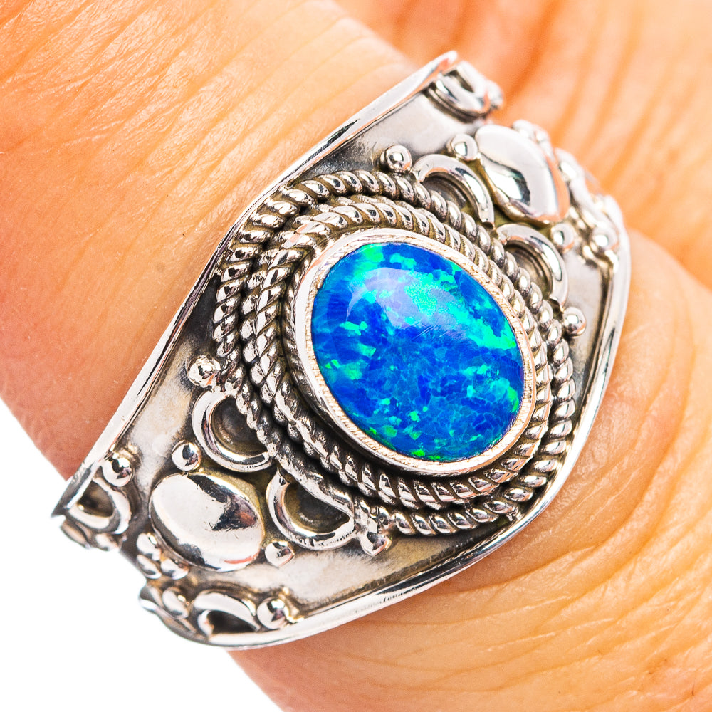 Lab Opal Ring Size 7.5 (.925 Sterling Silver)