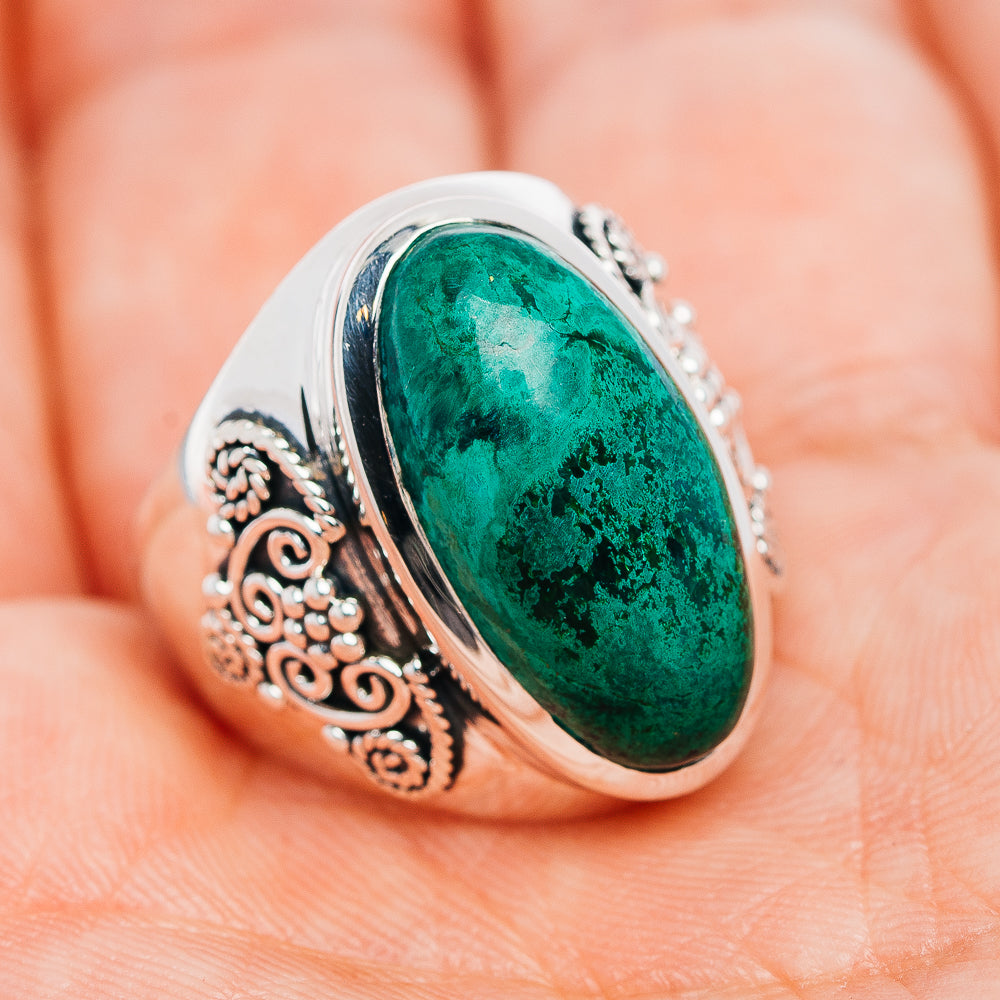 Exclusive Chrysocolla Ring Size 6.75 (.925 Sterling Silver)