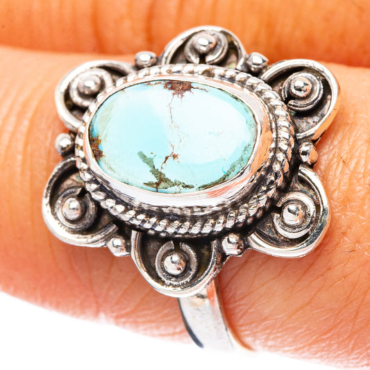 Rare Golden Hills Turquoise Ring Size 7.75 (925 Sterling Silver) R4258