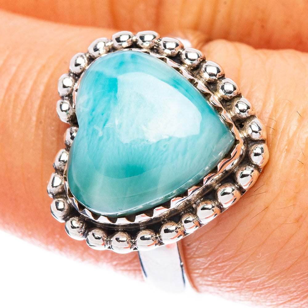 Larimar Heart 925 Sterling Silver Ring Size 8 Ana Co R2459