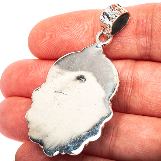 Exclusive Southwestern Style Hubei Turquoise Pendant 2 1/8" (.925 Sterling Silver)