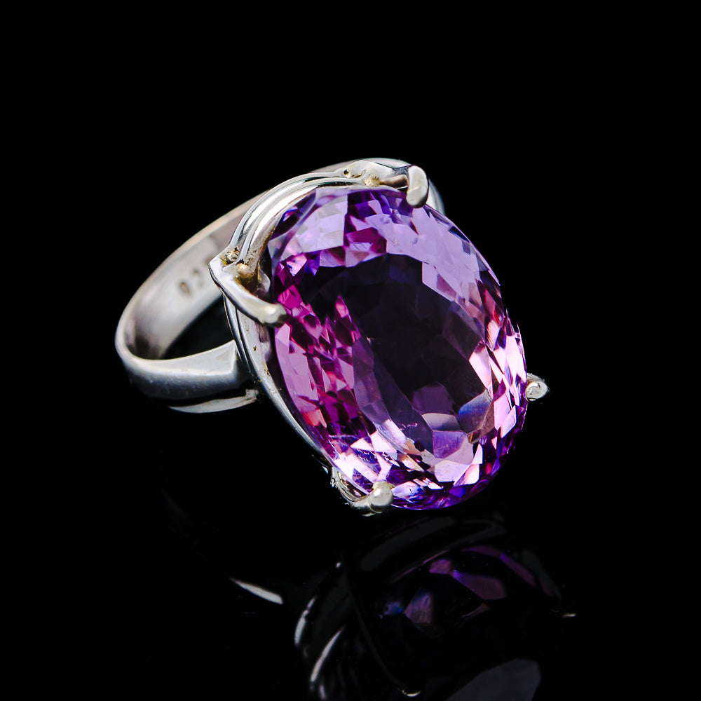7.17ct Faceted Brazilian Amethyst Ring Size 5.75 (.925 Sterling Silver)