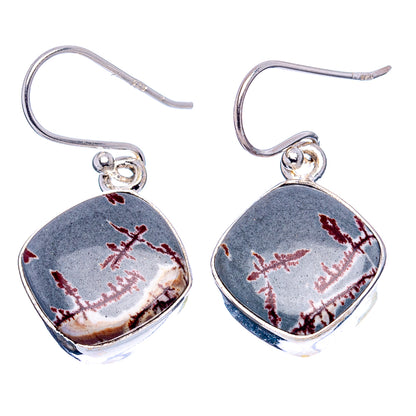 Sonora Dendritic Jasper Earrings 1 1/8" (.925 Sterling Silver)