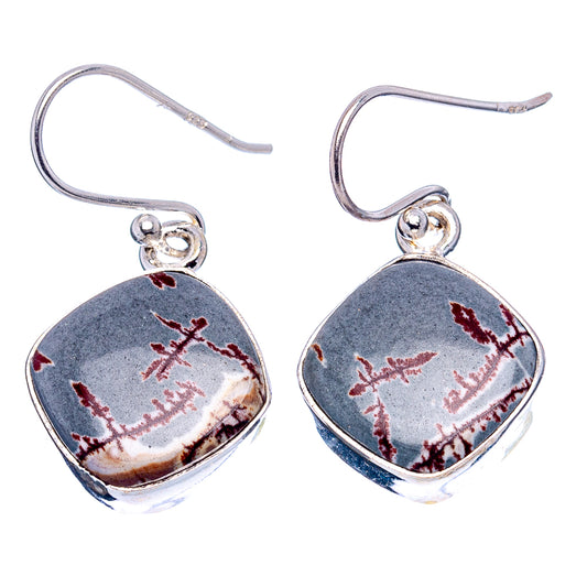 Sonora Dendritic Jasper Earrings 1 1/8" (.925 Sterling Silver)