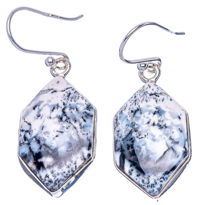 Dendritic Opal Earrings 1 5/8" (925 Sterling Silver) E1694