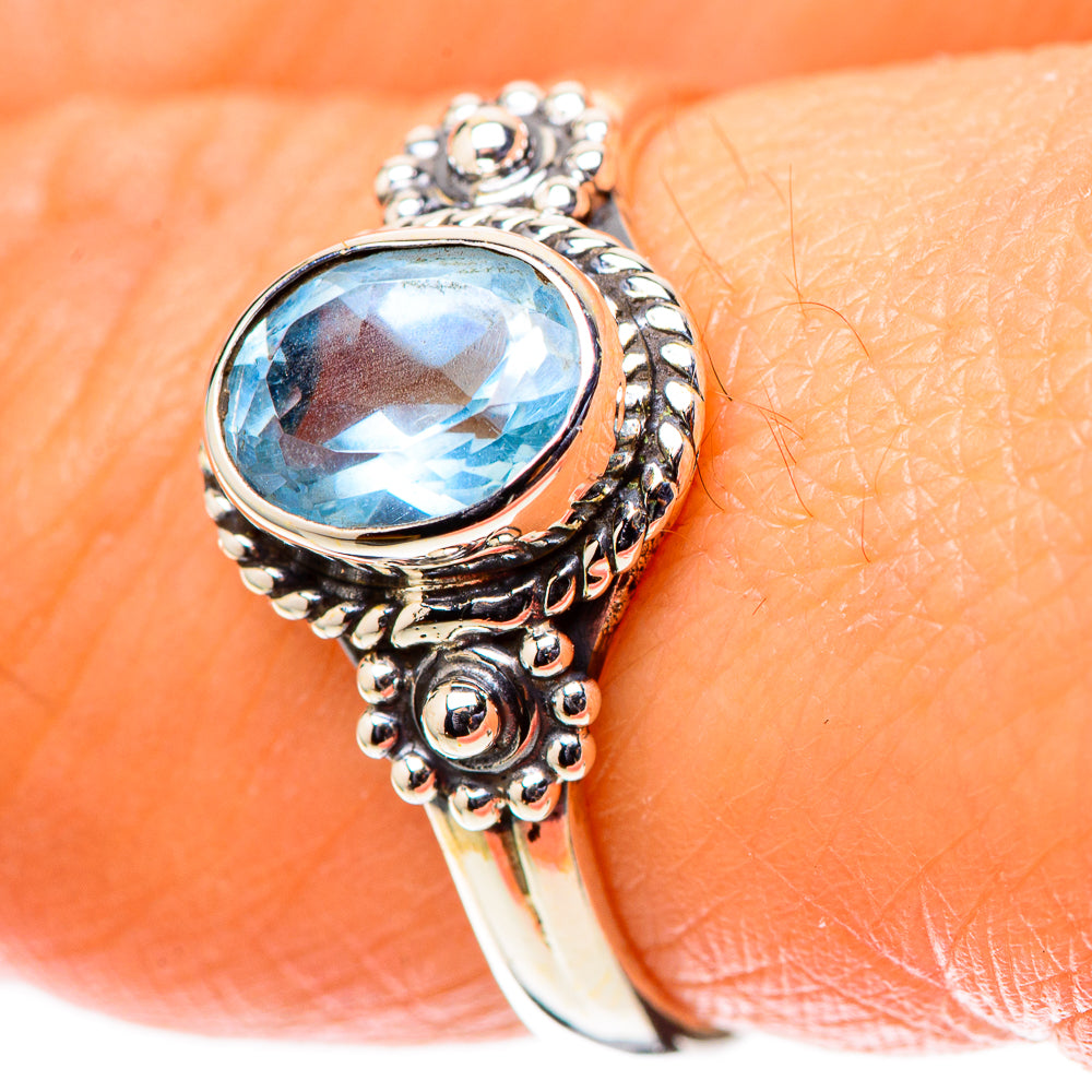Blue Topaz Dainty Ring Size 7 (925 Sterling Silver) RING138194