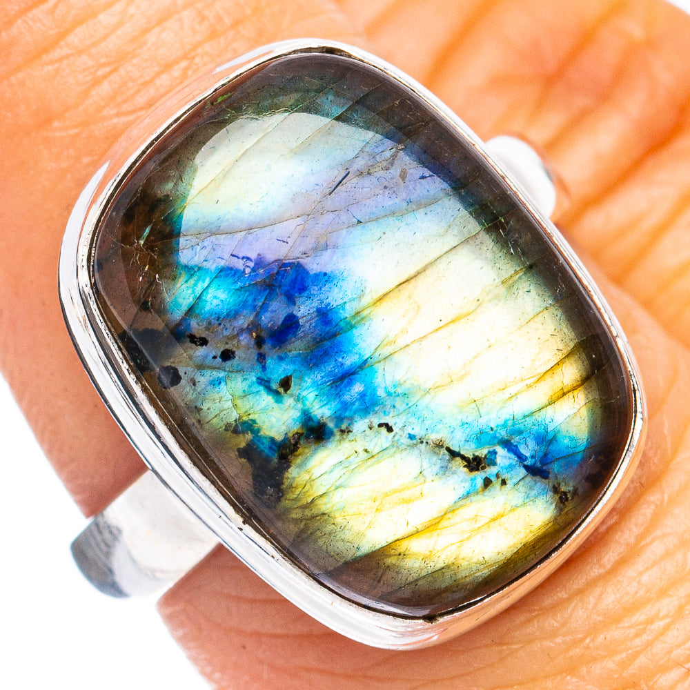 Labradorite Ring Size 7.5 (925 Sterling Silver) R8550