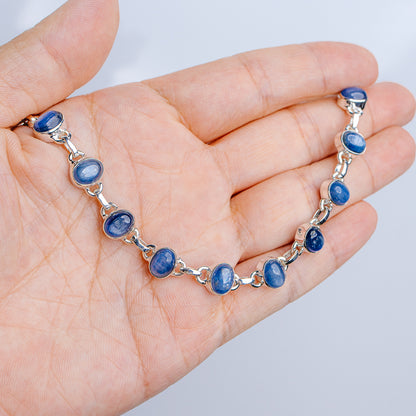 Premium Kyanite Bracelet 7 to 8" (.925 Sterling Silver)