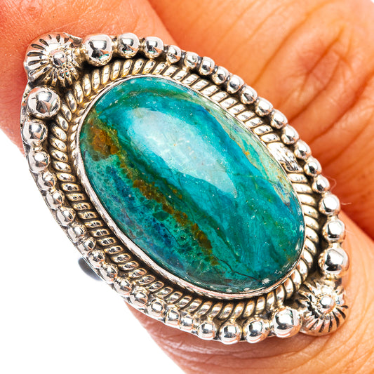 925 sterling silver oval opal ring with blue-green cabochon and beaded border