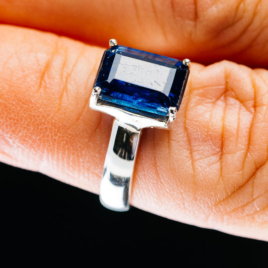 4.04ct Faceted Kyanite Ring Size 6 Adjustable (.925 Sterling Silver)
