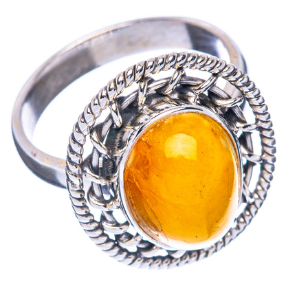 Amber Ring Size 6.75 (925 Sterling Silver) R2955