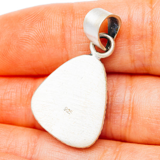 Southwestern Style Santa Maria Turquoise Pendant 1 3/8" (.925 Sterling Silver)