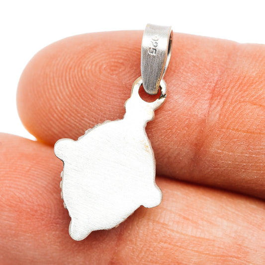 Sterling silver map-shape pendant back with bail