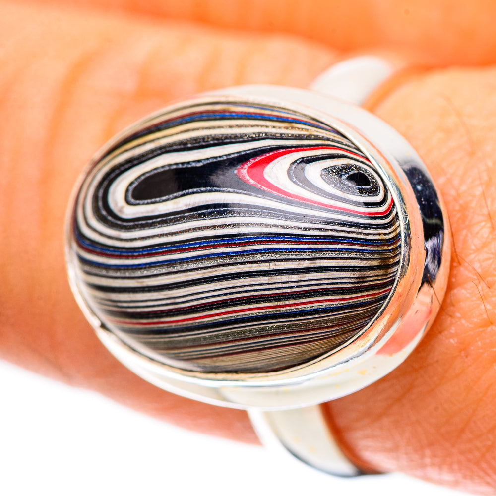 Fordite 925 Sterling Silver Ring Size 7.5 (925 Sterling Silver) RING139446