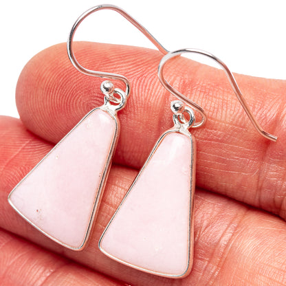 Pink Opal Earrings 1 3/8" (.925 Sterling Silver)