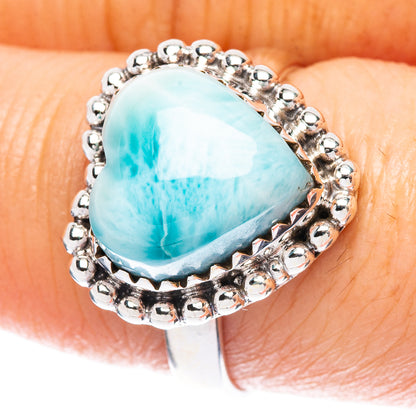 Larimar Heart 925 Sterling Silver Ring Size 8 Ana Co R2518