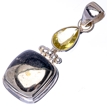 Magnetite Pyrite Pendant 1 5/8" (925 Sterling Silver) P41009