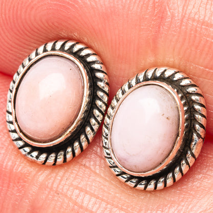 Pink Opal Earrings 3/8" (925 Sterling Silver) E1511
