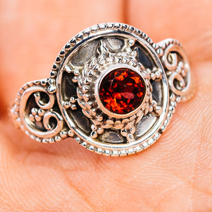 Garnet Filigree Ring Size 9 (.925 Sterling Silver)