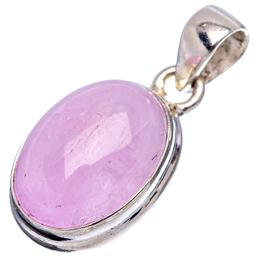 Kunzite pendant with oval lavender stone set in polished .925 sterling silver frame