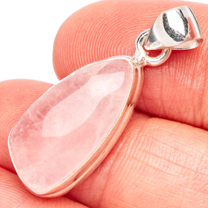 Rose Quartz Pendant 1 1/4" (925 Sterling Silver) P43497