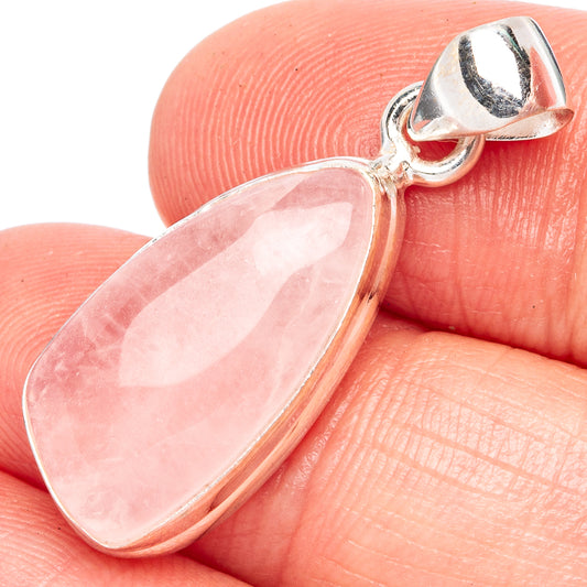 Rose Quartz Pendant 1 1/4" (925 Sterling Silver) P43497
