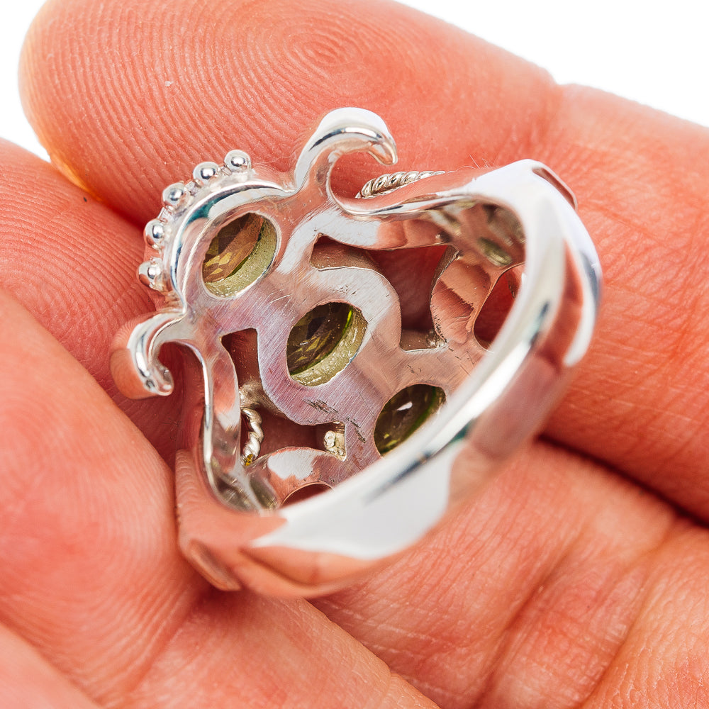 Premium 3-Gemstone Peridot Ring Size 8.75 (.925 Sterling Silver)