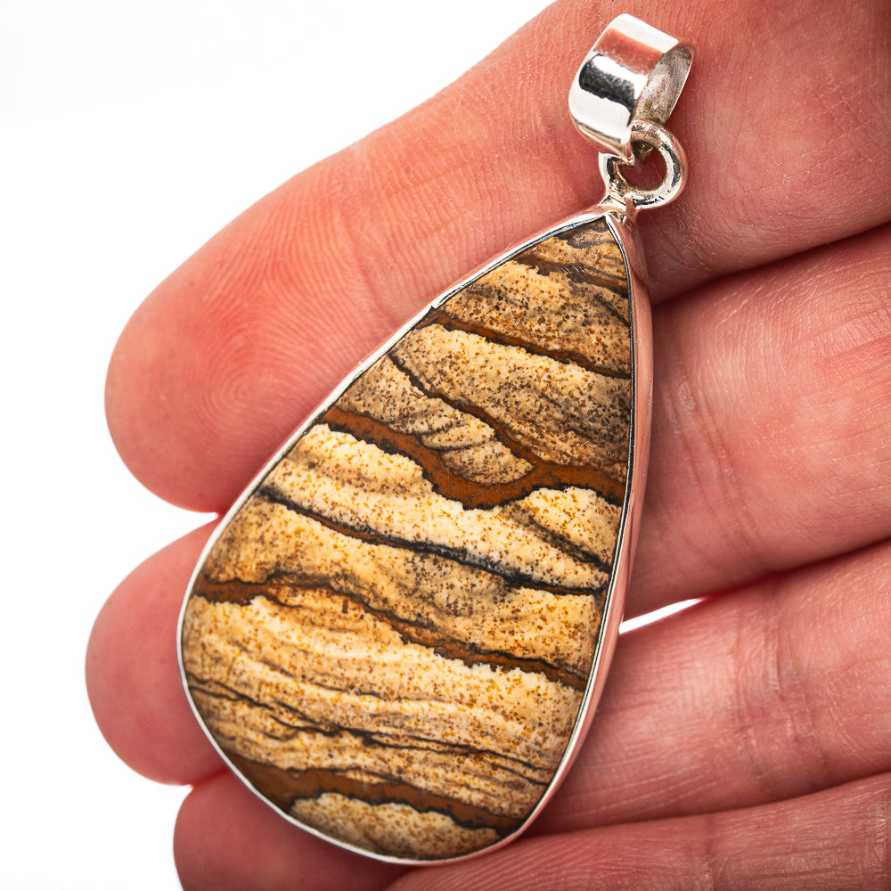 Picture Jasper Pendant 2 1/8" (.925 Sterling Silver)
