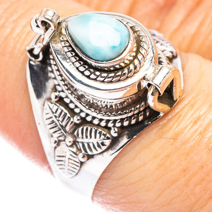 Larimar Poison Ring Size 7.75 (.925 Sterling Silver)