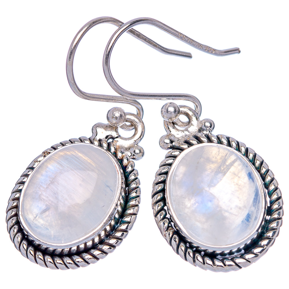 Rainbow Moonstone Earrings 1 1/4" (925 Sterling Silver) E433308