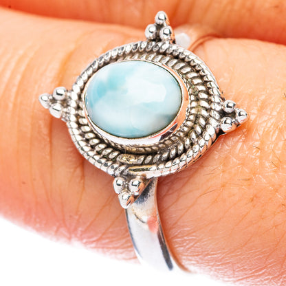 Larimar Dainty Ring Size 8 (925 Sterling Silver) R3425